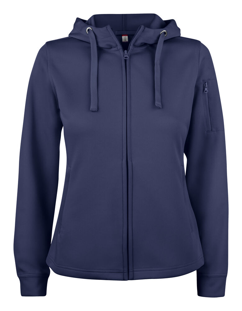 Basic Active Hoody Full Zip Women Mörk marin