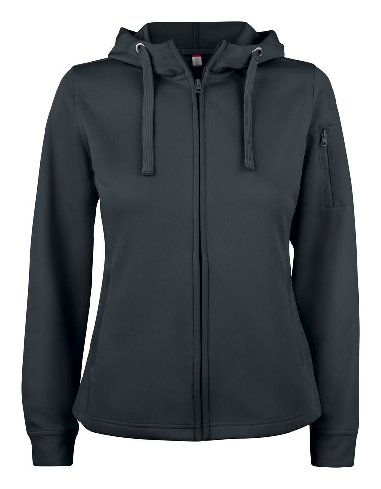Basic Active Hoody Full Zip Women Svart