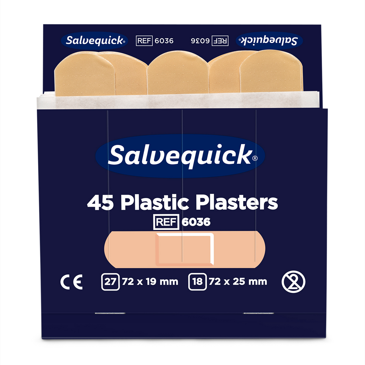 Plastic Plasters 45 pcs 6 Refill Beige