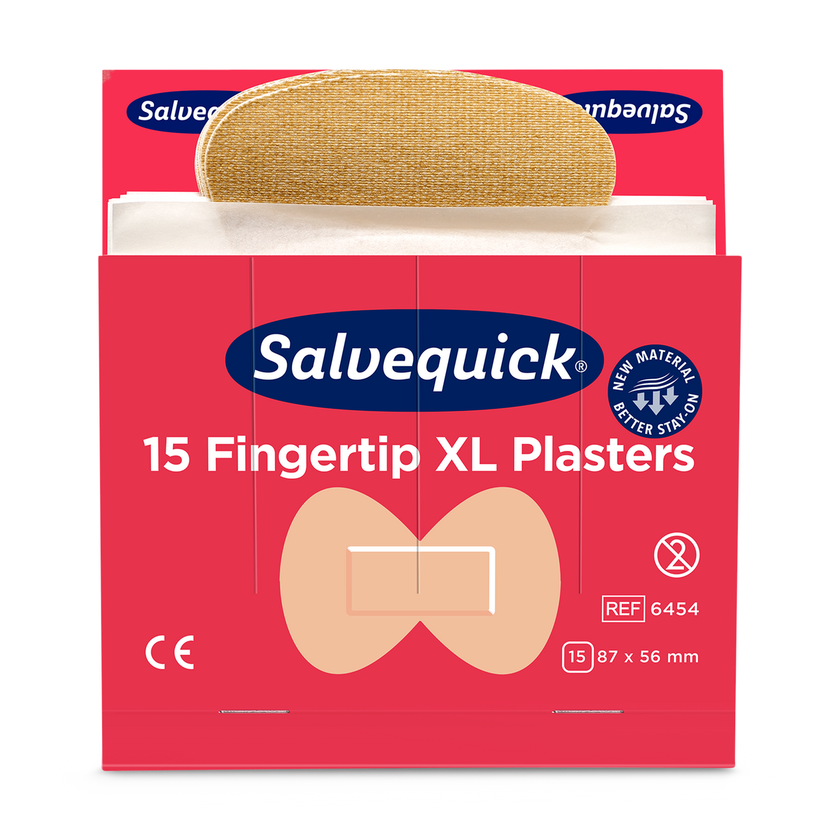 XL Fingertip Plasters Textile 15 pcs 6 Refill Beige