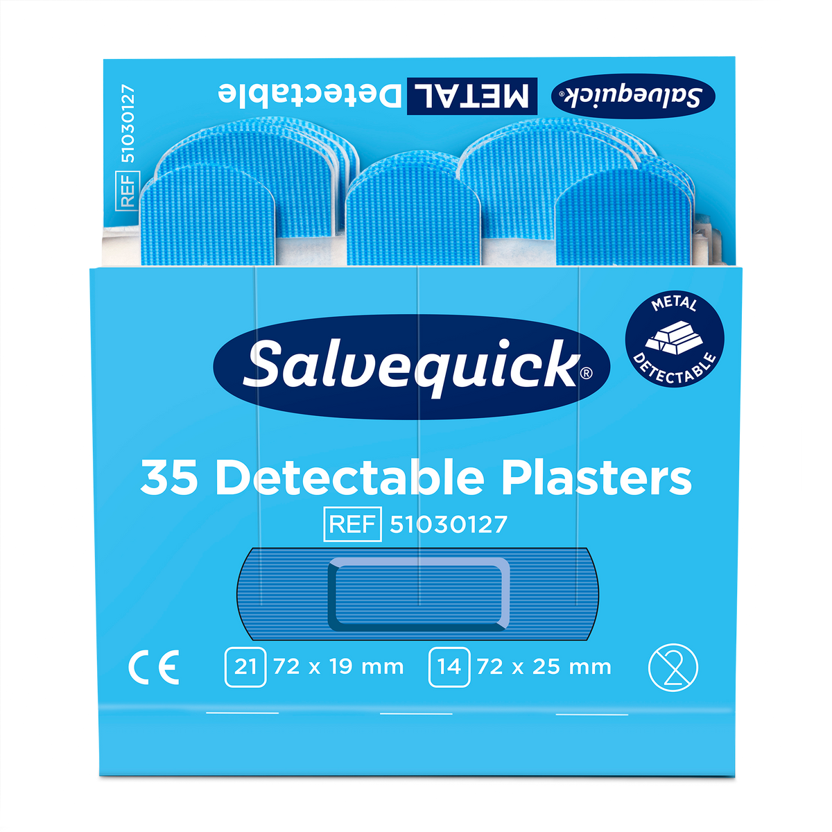 Detectable Plasters 35 pcs 6 Refill Blå