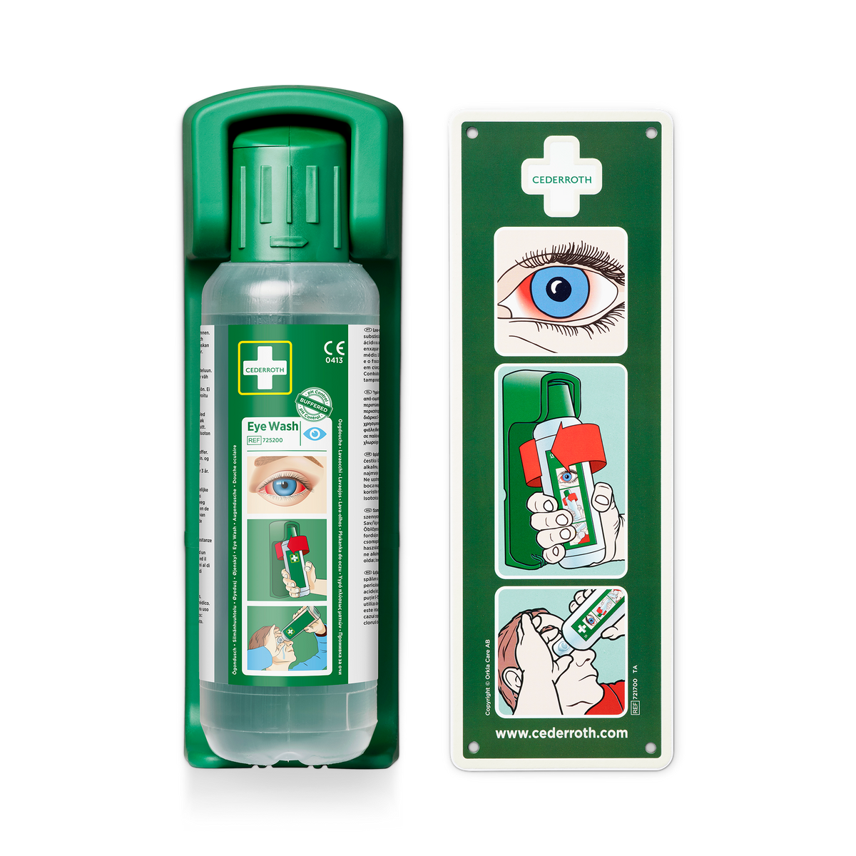 Wall Bracket for 1 Eye Wash Grön