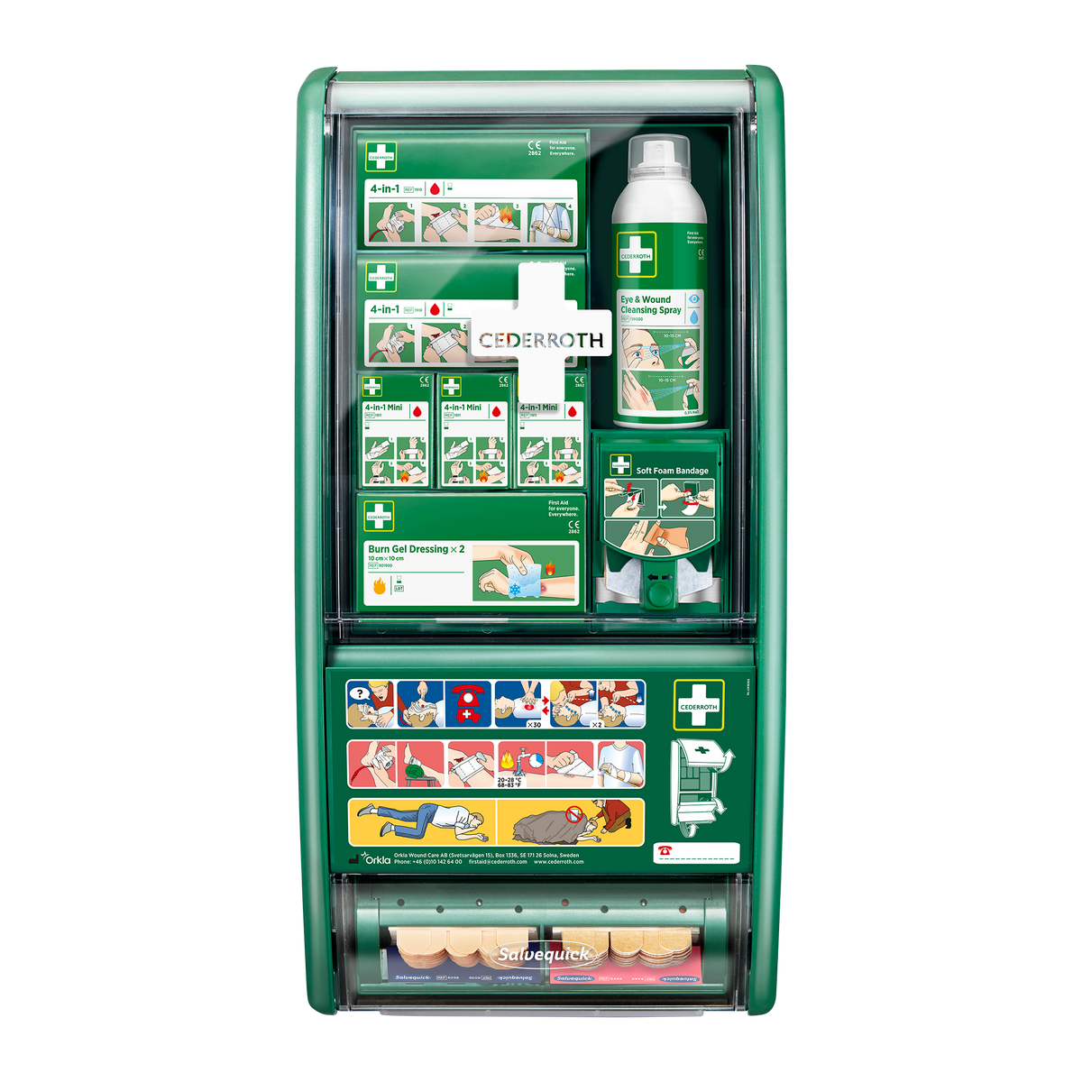 Soft Foam incl Dispenser First Aid Station Grön
