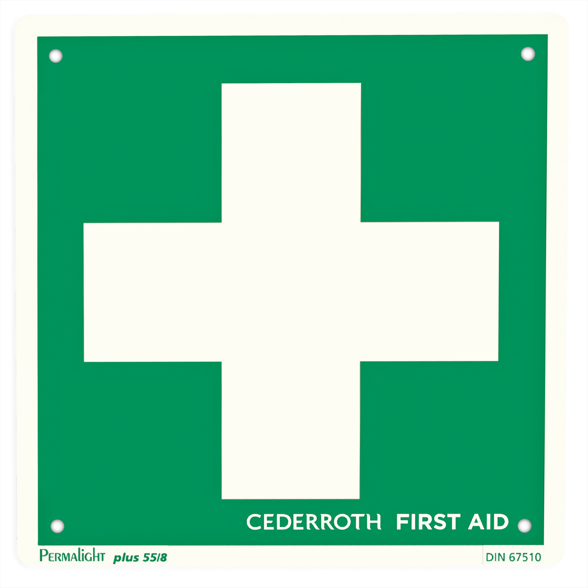 First Aid Cross Sign Grön
