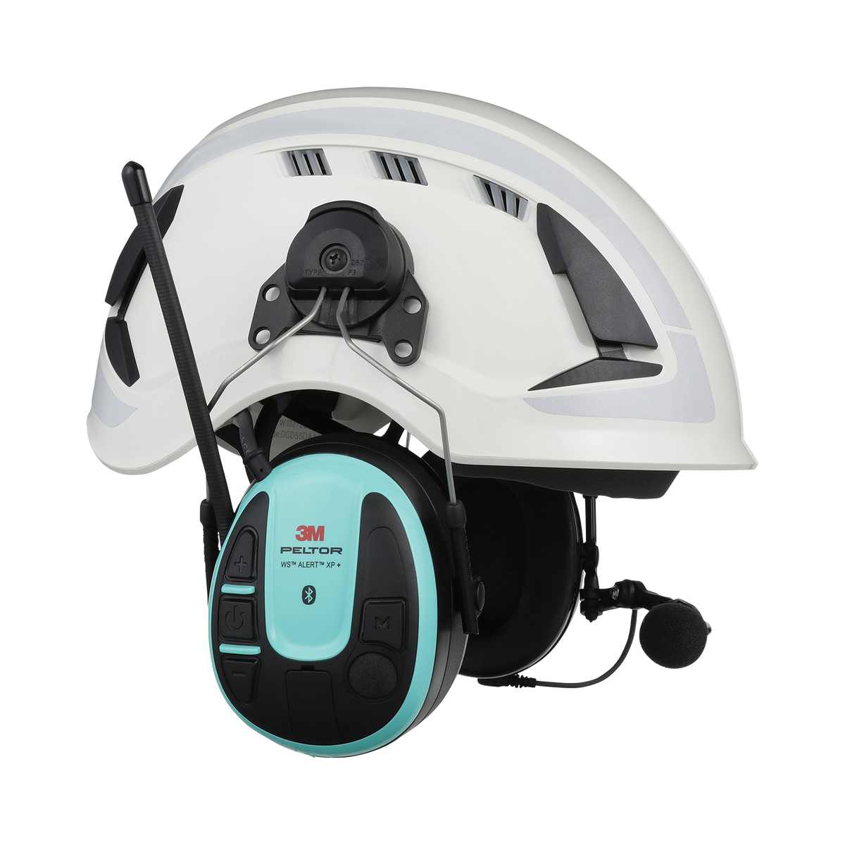 Peltor Alert XP+ Helmet Mount Svart/Turkos