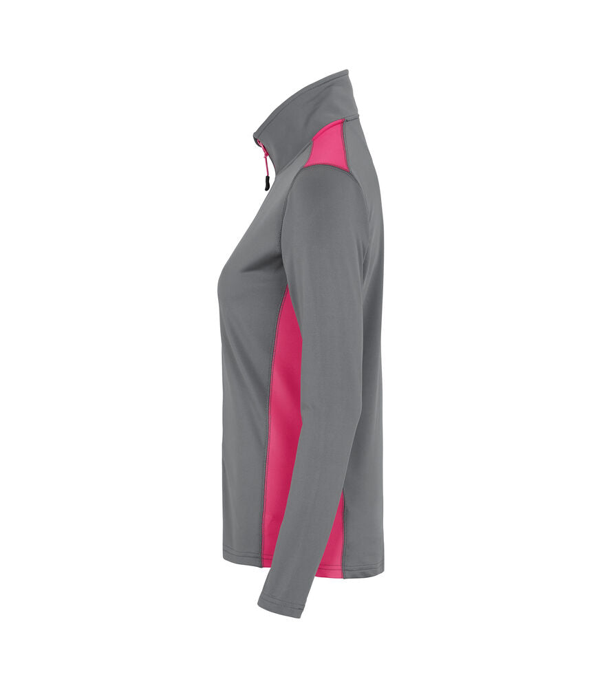 Evora fullzip woman Grå/Neonrosa