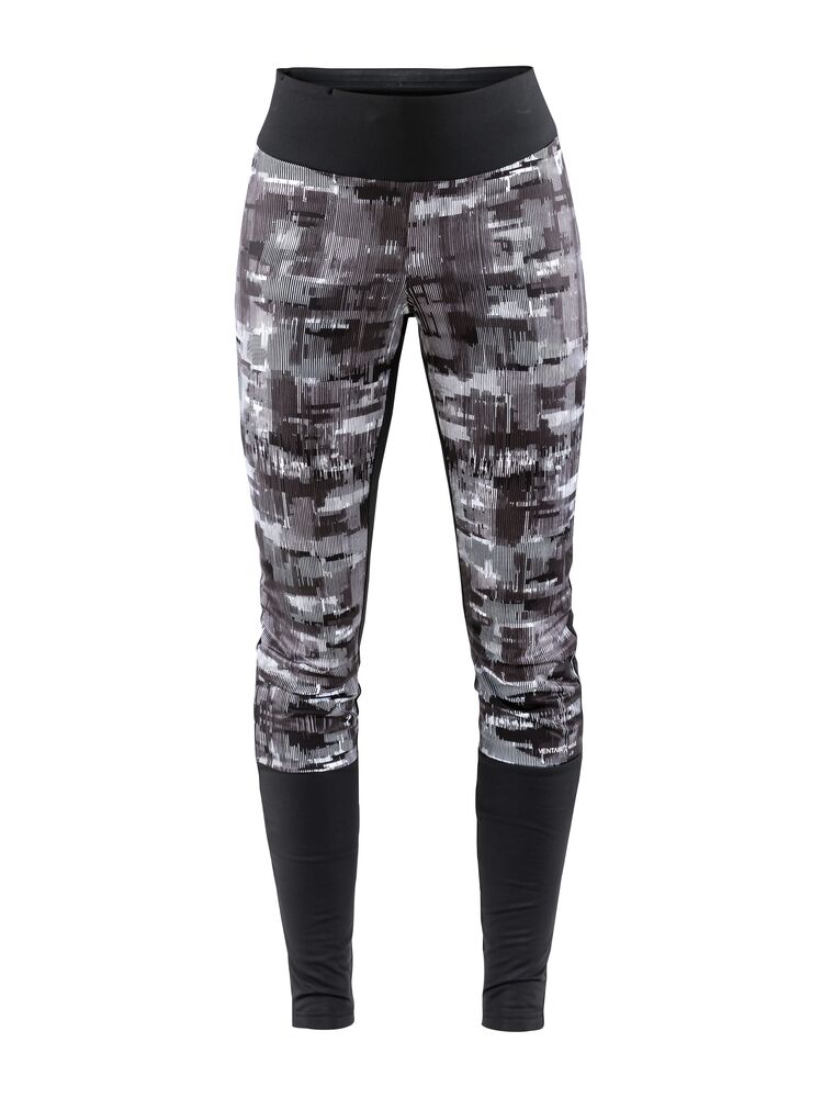 Warm Train Wind Tights W Svart/P links black