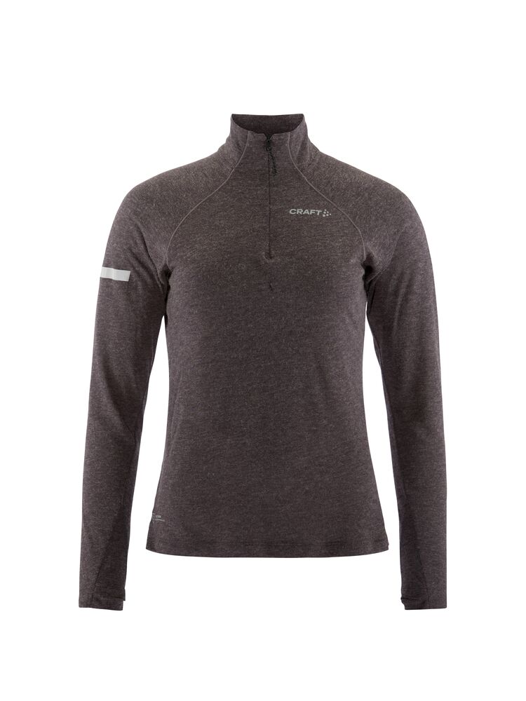 Wool LS Tee W Mörk plommon/Melange