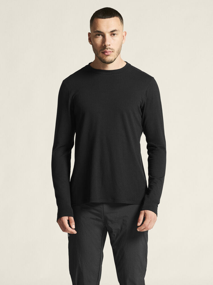 Wool Jersey LS CN M Svart