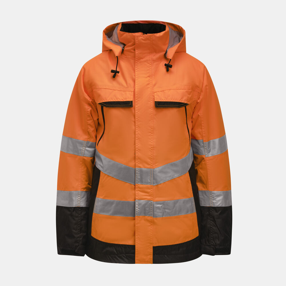 1383 Jacka Fodrad Varsel Orange/Svart