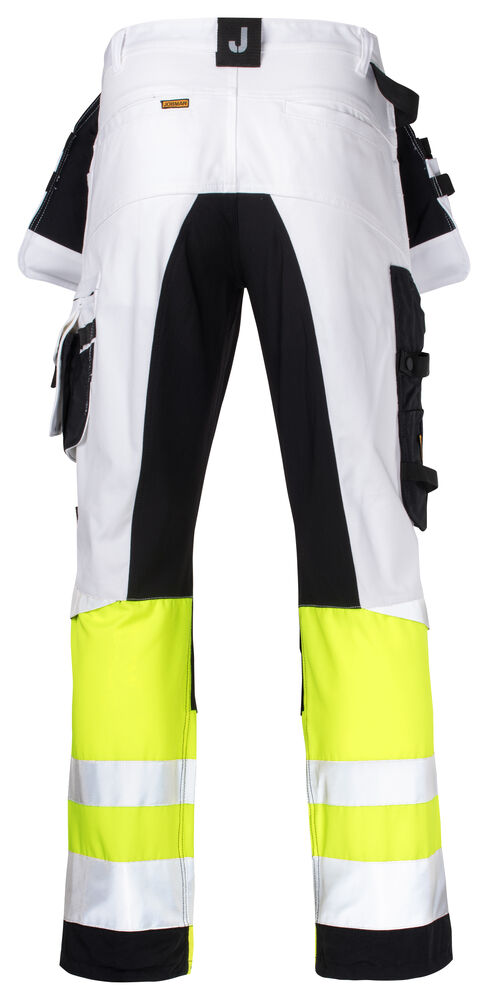 2134 Hantverksbyxa Core Stretch Varsel Vit/Gul