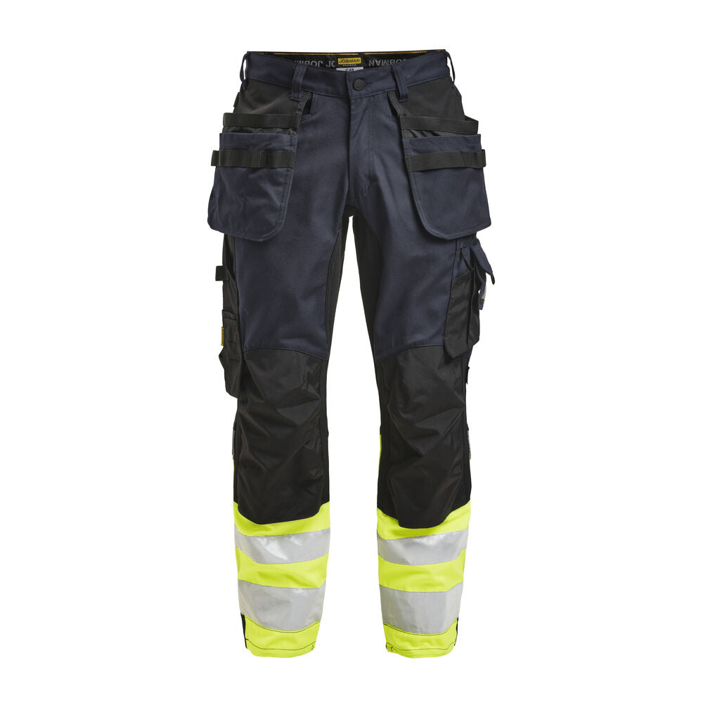 2134 Hantverksbyxa Core Stretch Varsel Marinblå/Gul