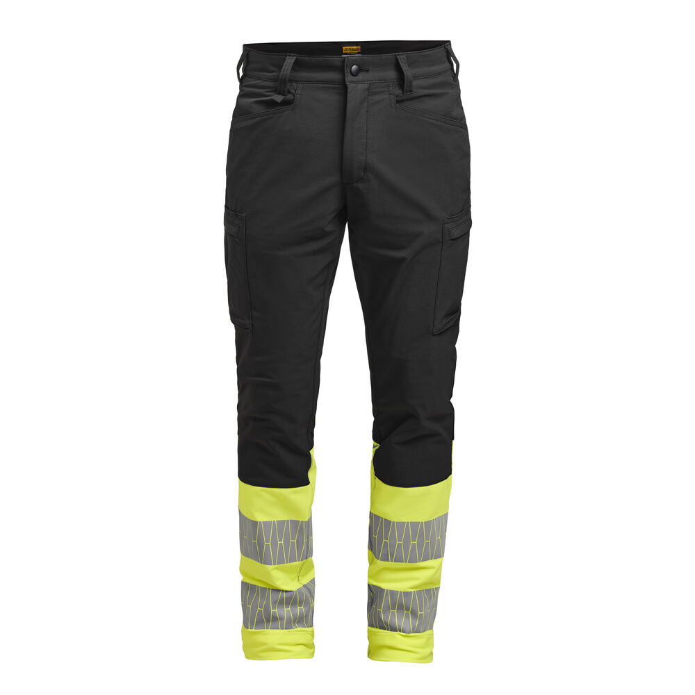 2329 Servicebyxa Varsel Stretch Dam Svart/Gul
