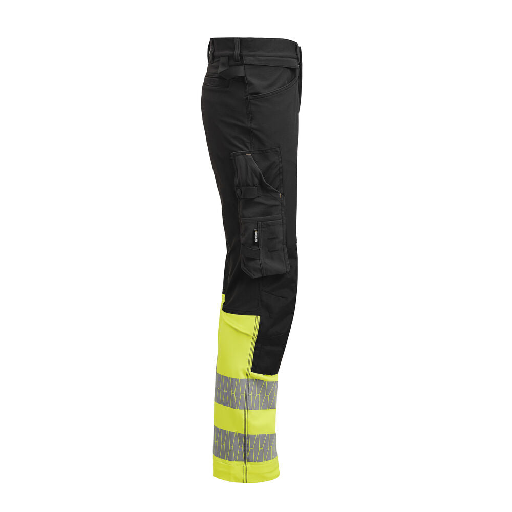 2392 Hantverksbyxa Stretch Varsel Svart/Gul