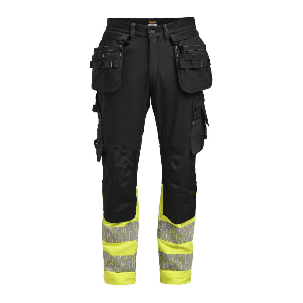 2392 Hantverksbyxa Stretch Varsel Svart/Gul