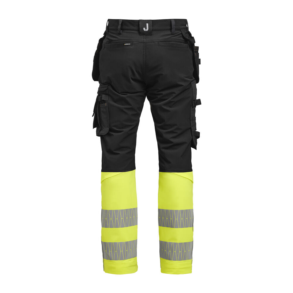 2392 Hantverksbyxa Stretch Varsel Svart/Gul