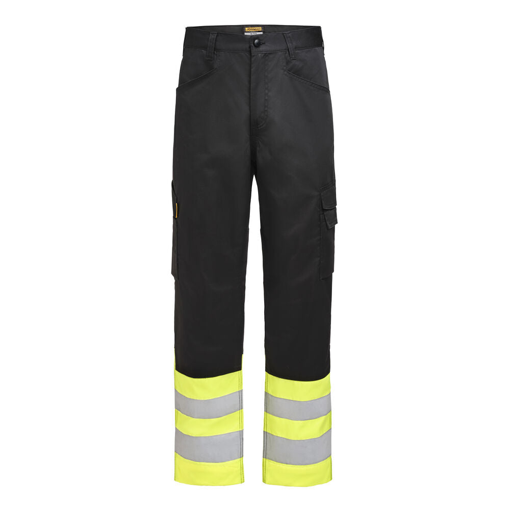 2416 Servicebyxa Varsel Stretch Dam Svart/Gul