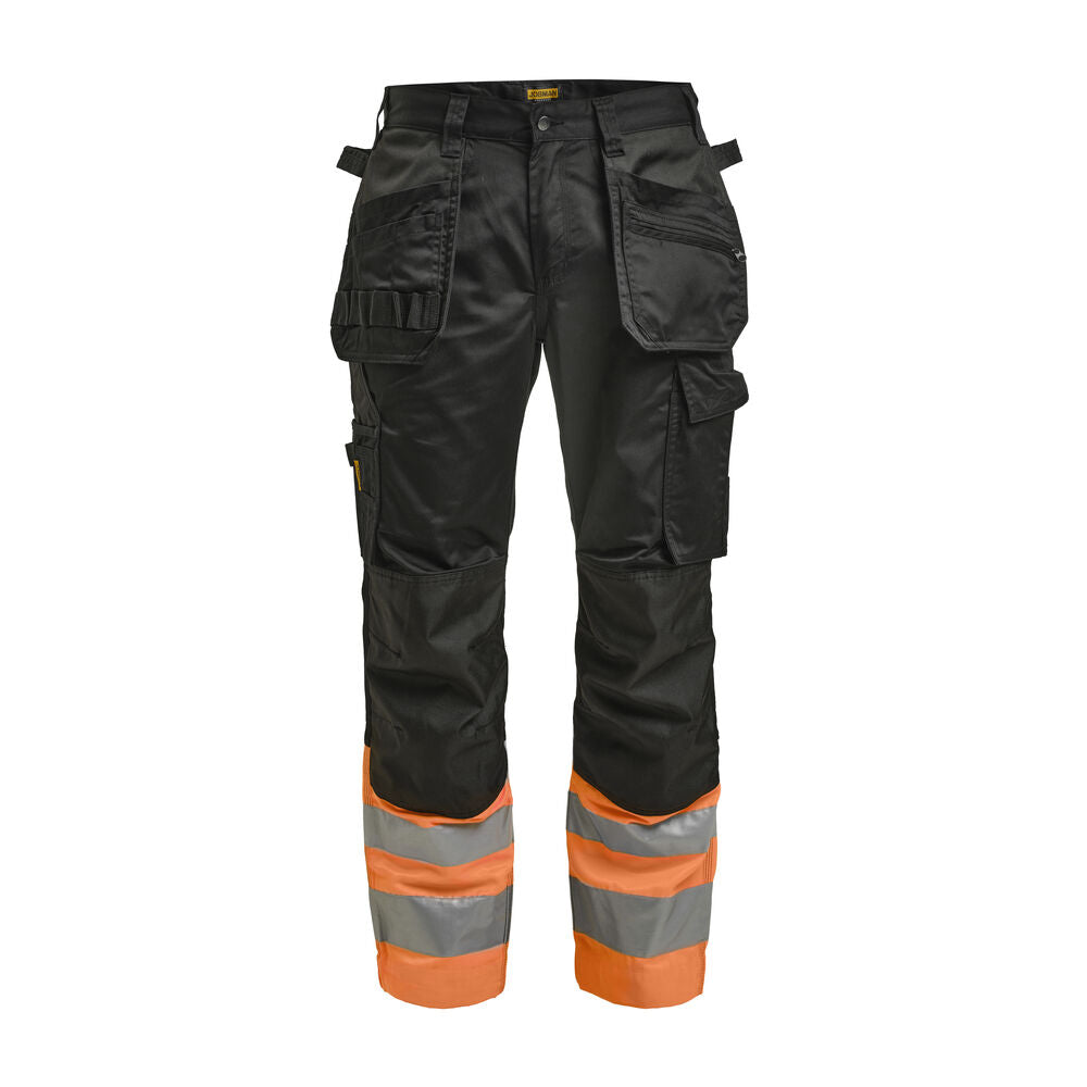 2513 Hantverksbyxa Varsel Svart/Orange