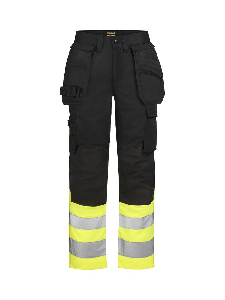 2514 Hantverksbyxa Stretch Varsel Svart/Gul