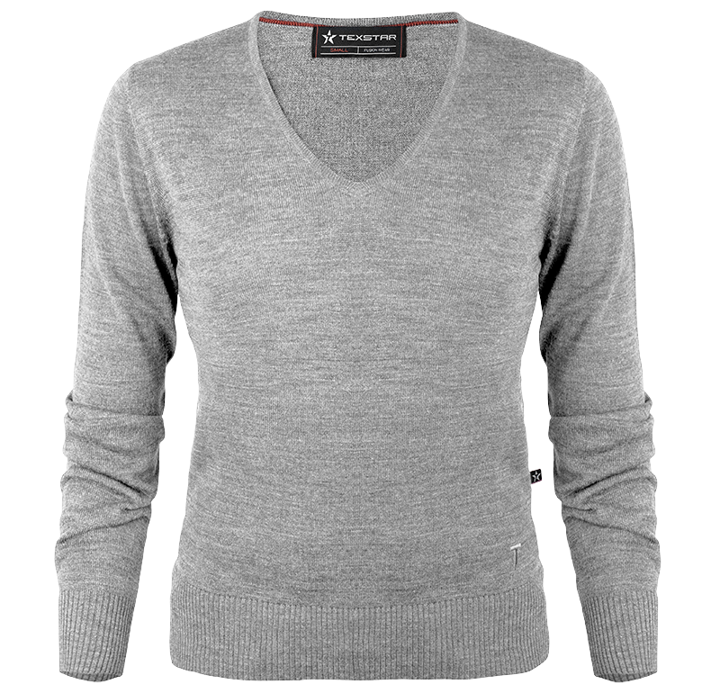 Pullover V-ringad (50/50) Ljusgrå