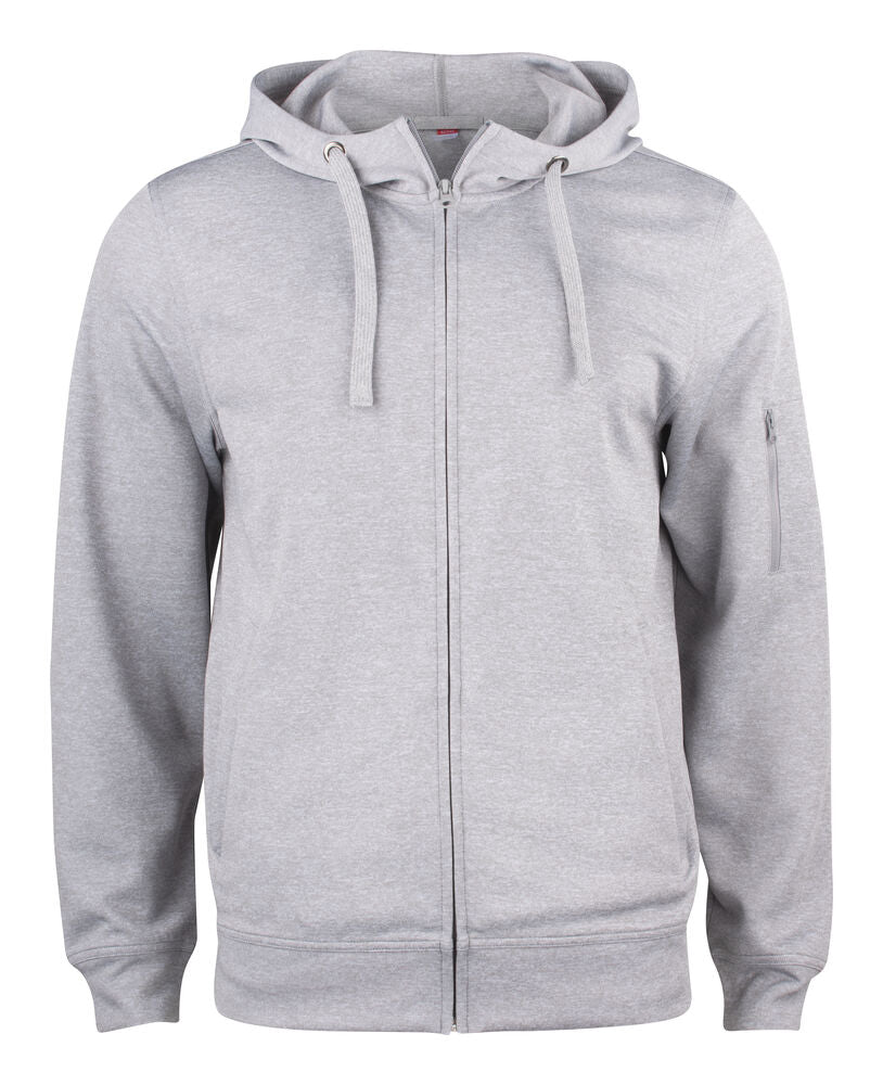 Basic Active Hoody Full Zip Gråmelerad