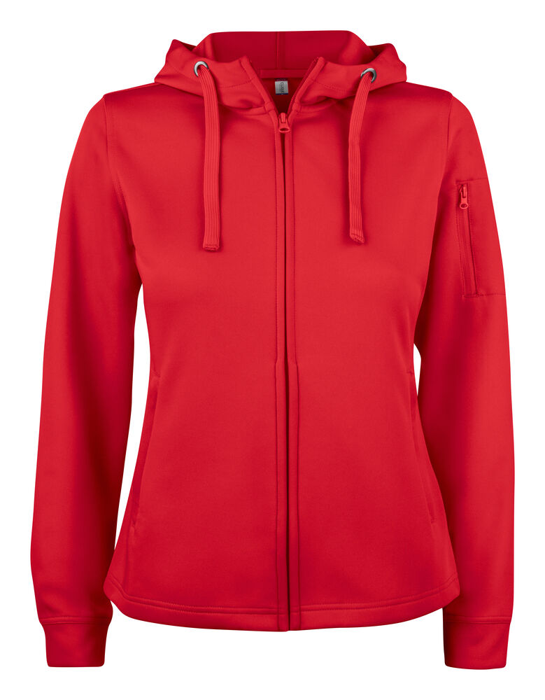 Basic Active Hoody Full Zip Women Röd