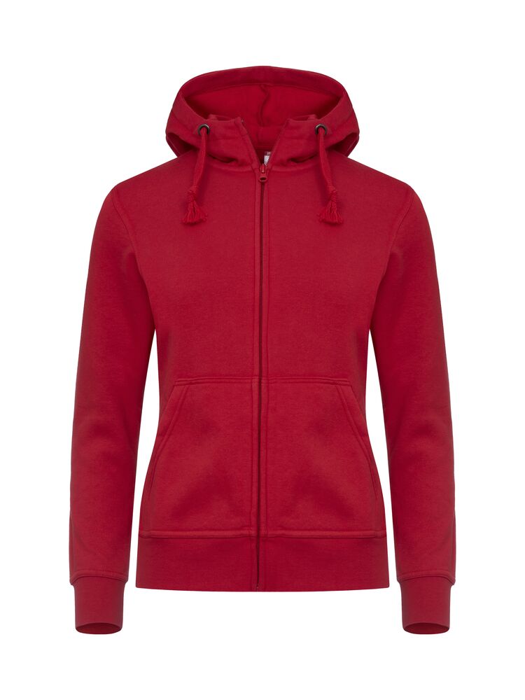 Basic Hoody Full Zip Women Röd