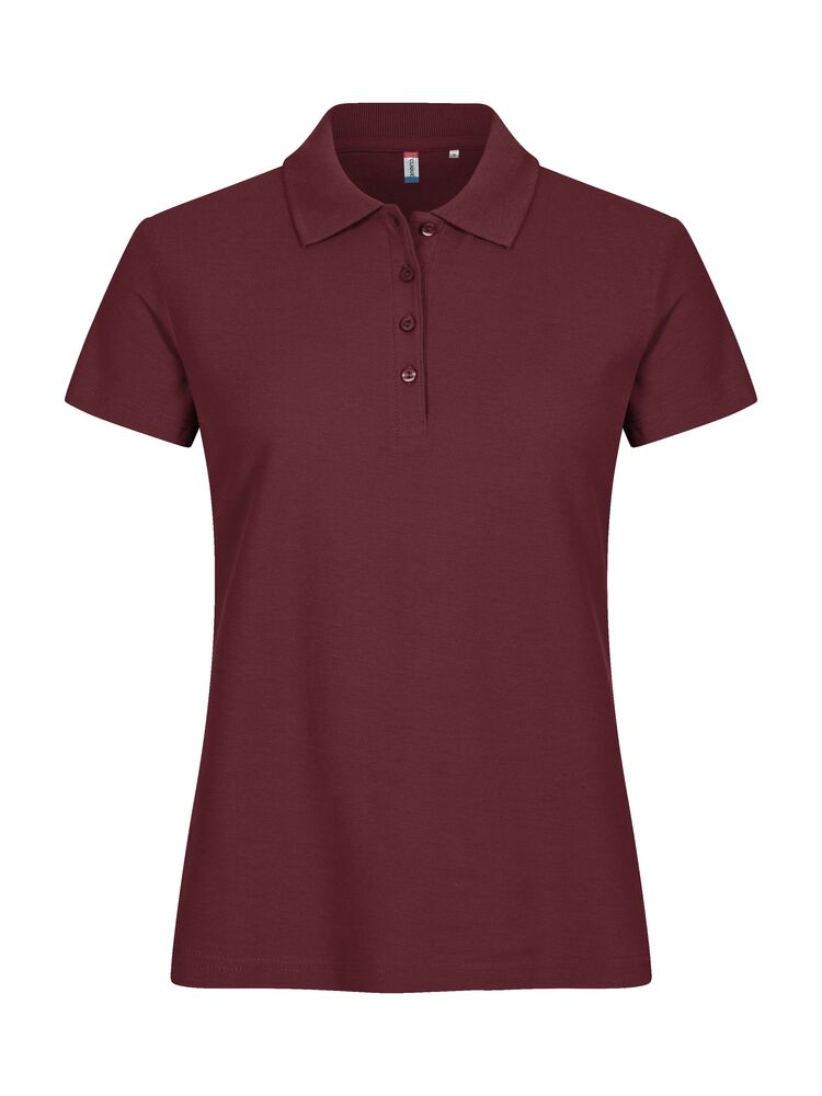 Basic Polo Women Vinröd