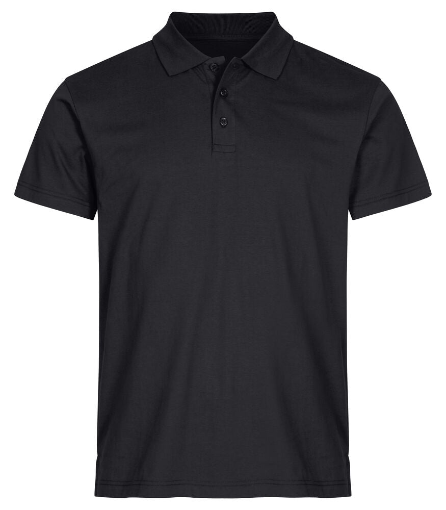 Single Jersey Polo Svart