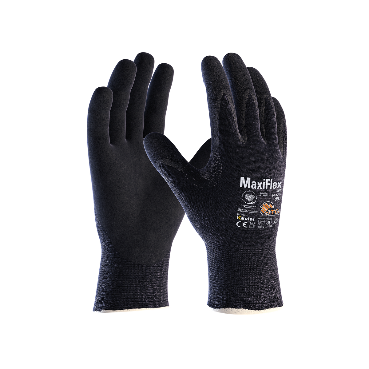 MaxiFlex Cut Kevlar 3D Gloves Svart
