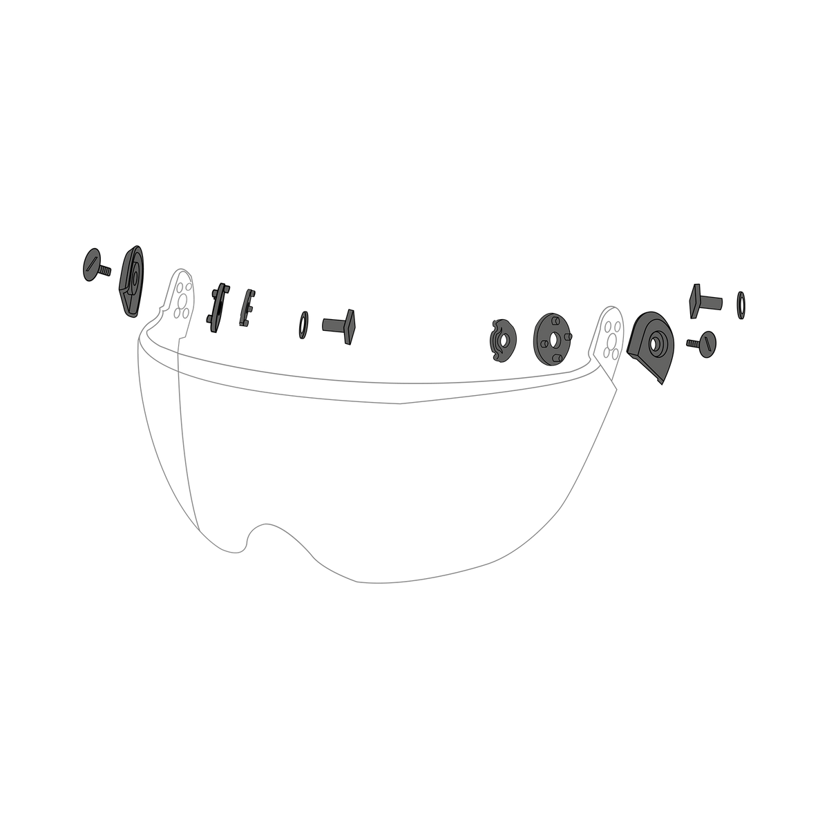 Theia Visor Screws Helmet Acc Svart