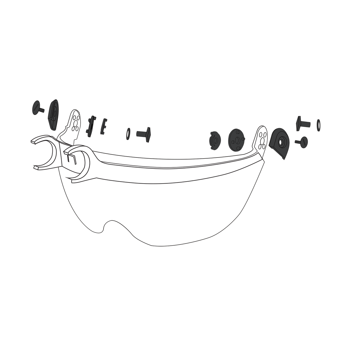 VisorFlex Screws Accessories Svart