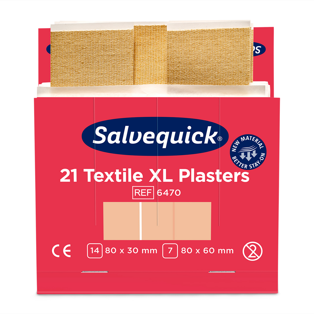 Extra Large Textile Plasters 21 pcs 6 Refill Beige