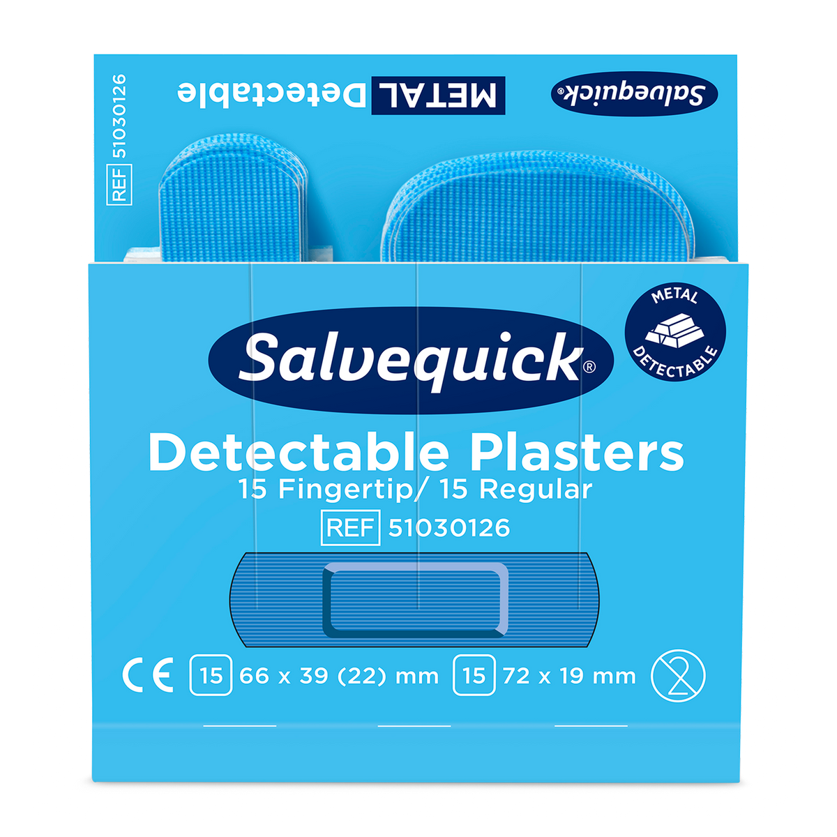 N Fingertip Detectable 30 pcs 6 Refill Blå