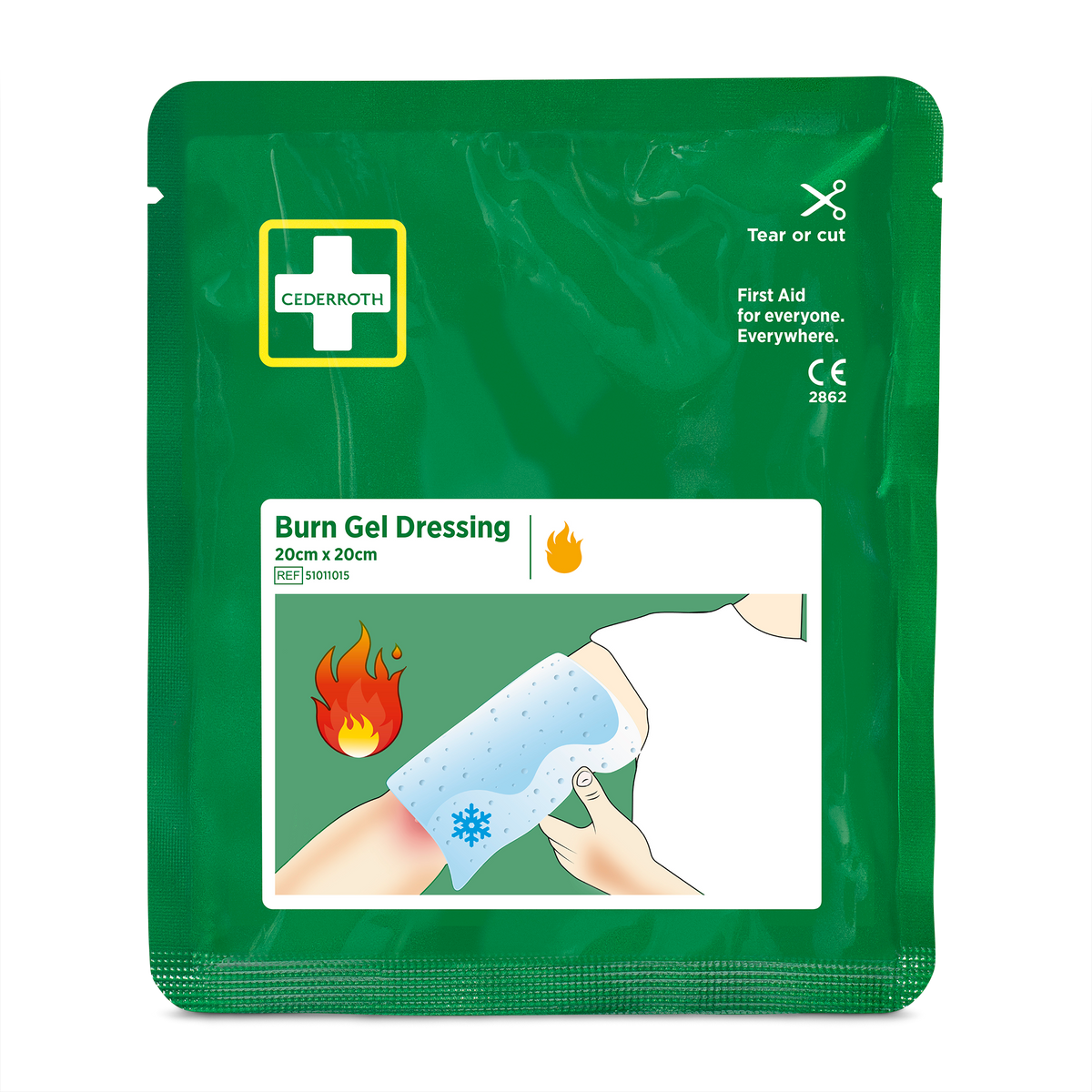 Burn Gel Dressing 1 pcs Grön