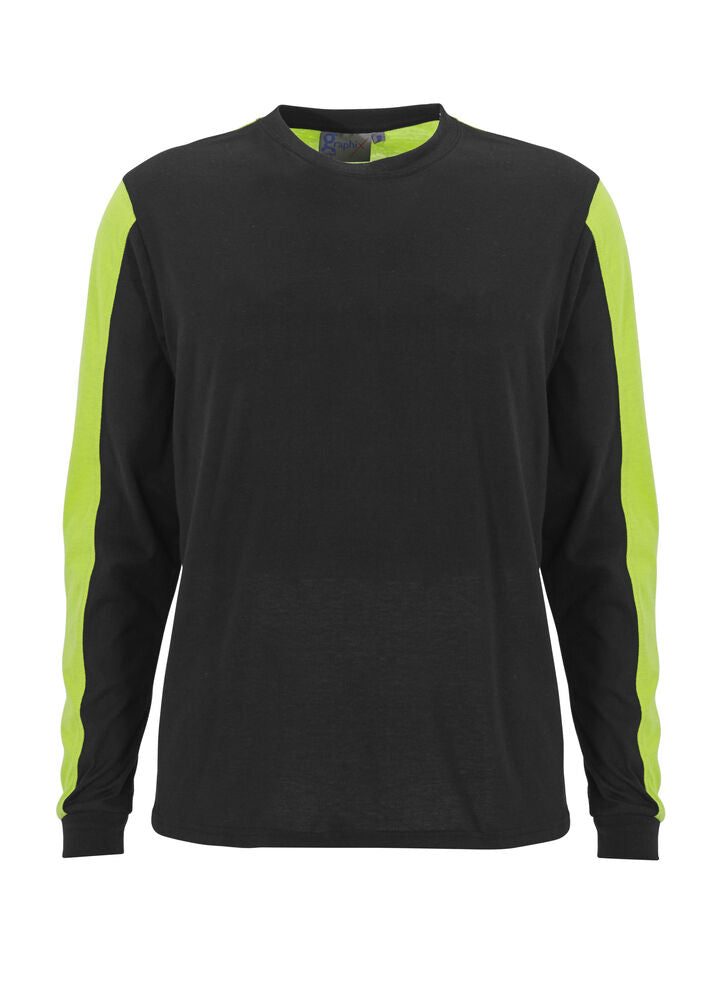 Messina T-shirt l.sl Svart/Gul