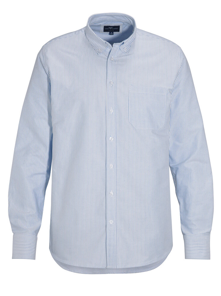 Dawson Comfort L/S Vit/Ljusblå randig