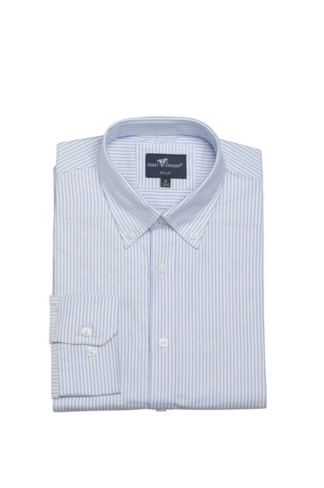 Dawson Slim fit L/S Vit/Ljusblå randig