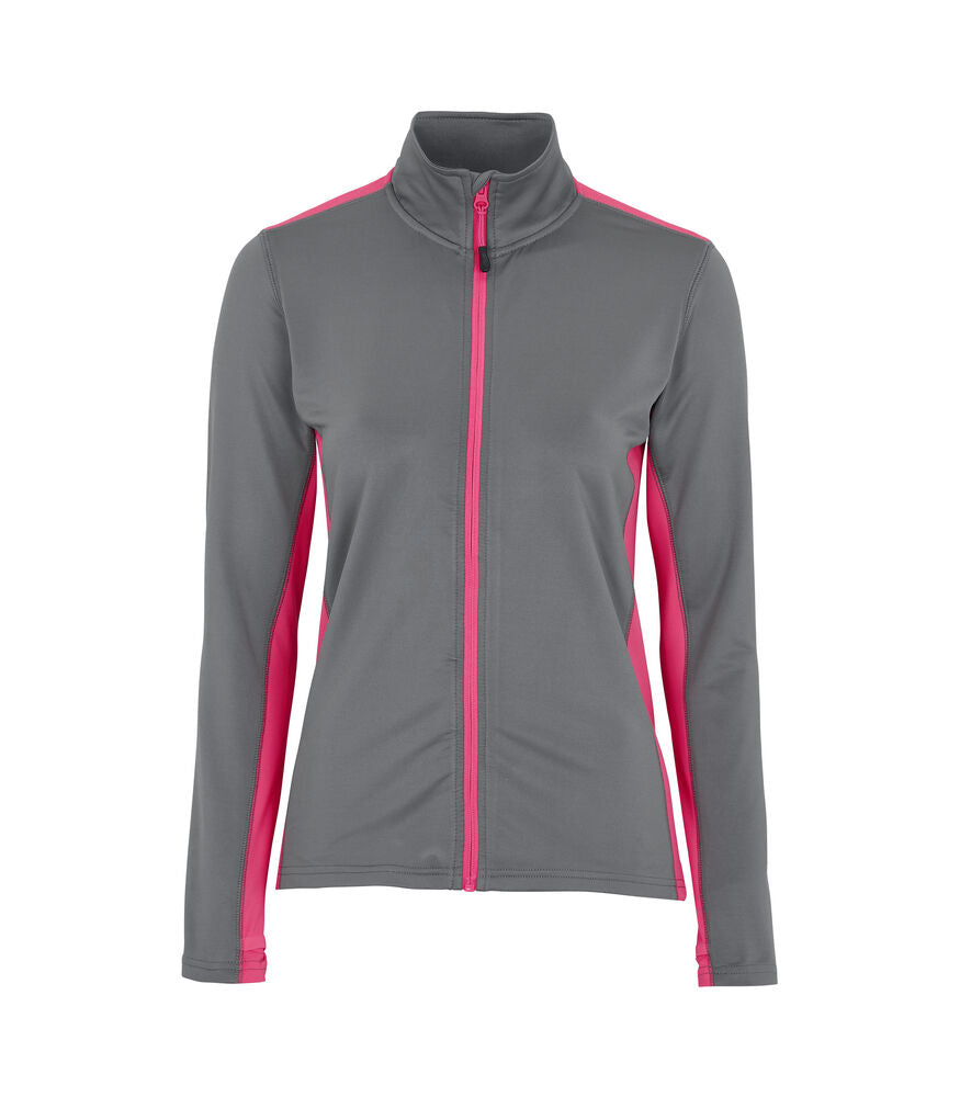 Evora fullzip woman Grå/Neonrosa