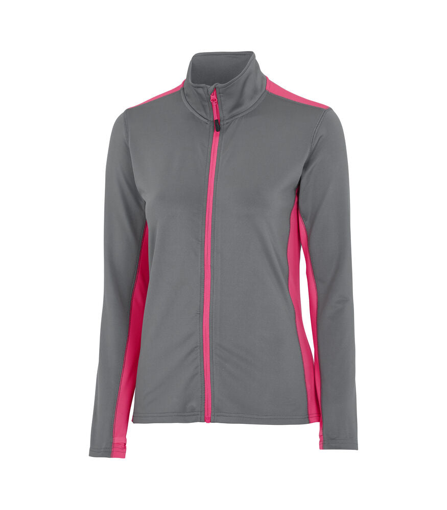 Evora fullzip woman Grå/Neonrosa