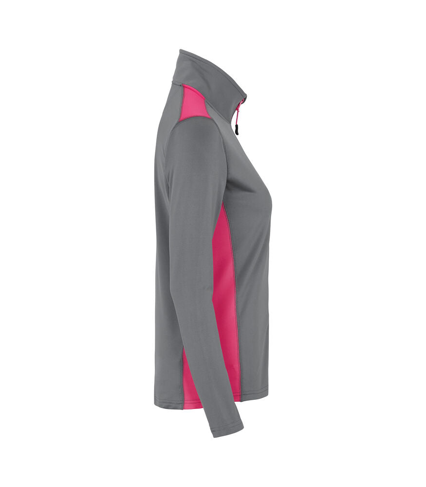 Evora fullzip woman Grå/Neonrosa
