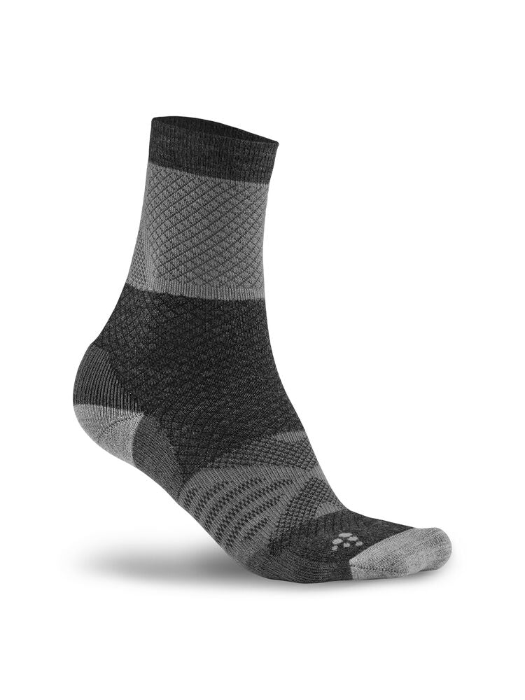 Wool XC Warm Sock Asfalt-vit