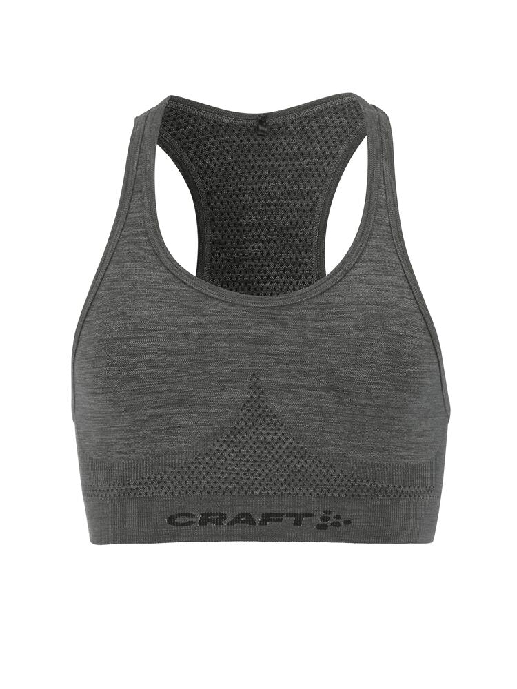 Wool Seamless Bra W Grå melange