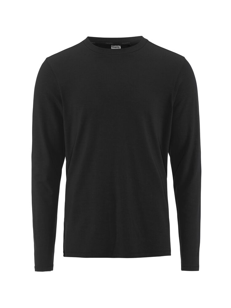 Wool Jersey LS CN M Svart