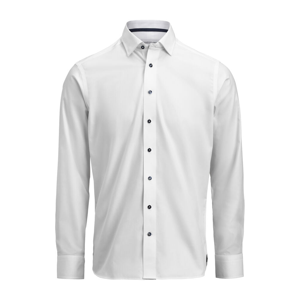 YB56 Twill Regular Vit/Marinblå