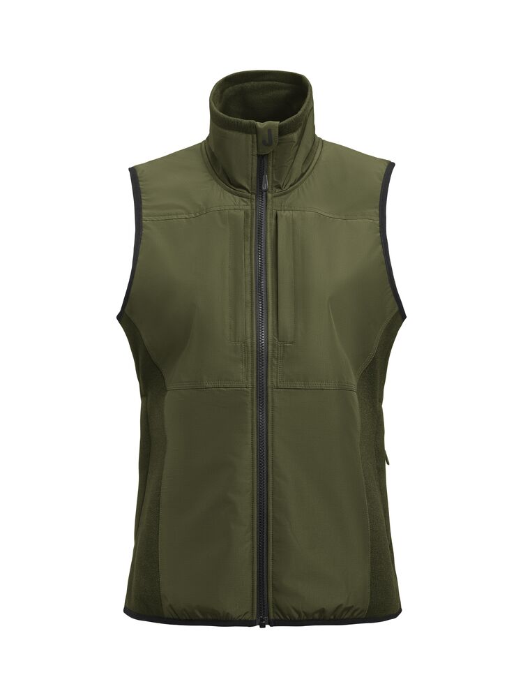 1277 Fleece Vest W Olivgrön