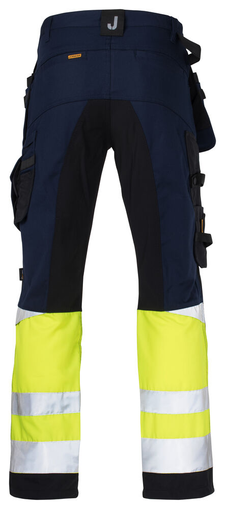 2134 Hantverksbyxa Core Stretch Varsel Marinblå/Gul