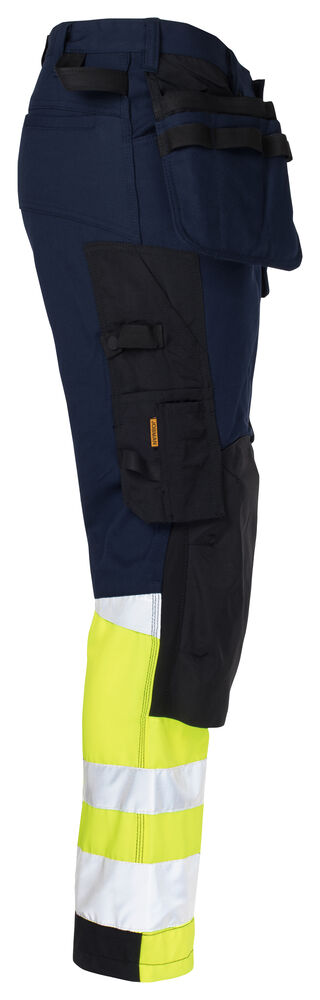 2134 Hantverksbyxa Core Stretch Varsel Marinblå/Gul