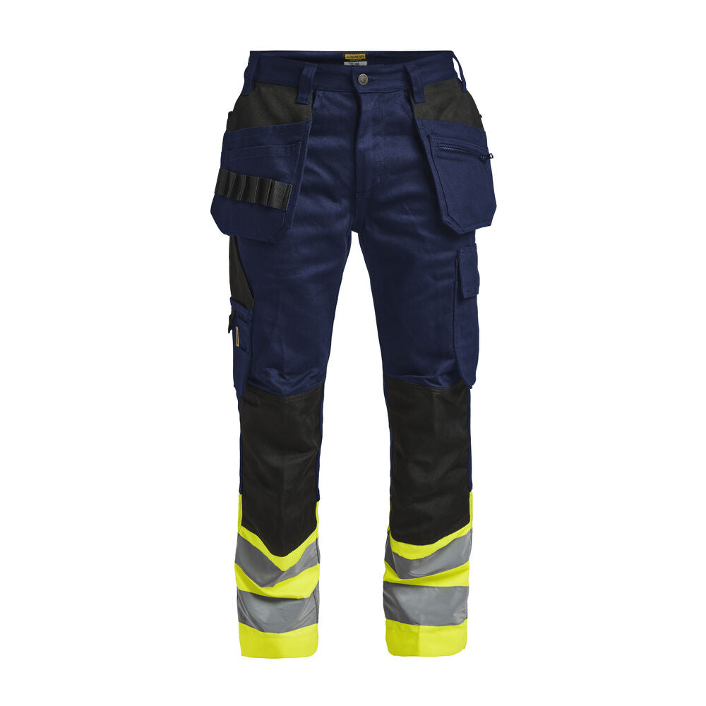 2277 Hantverksbyxa Varsel Marinblå/Gul