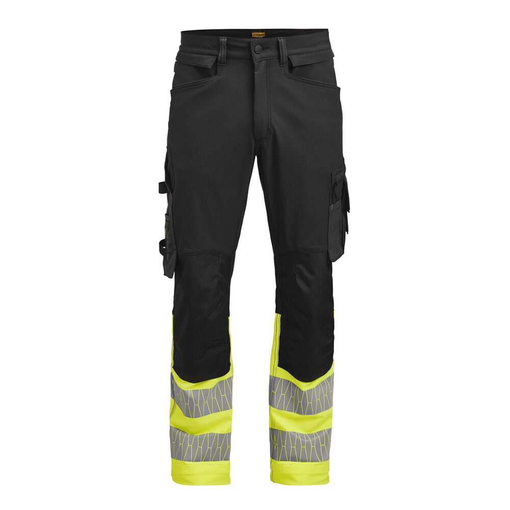 2392 Hantverksbyxa Stretch Varsel Svart/Gul